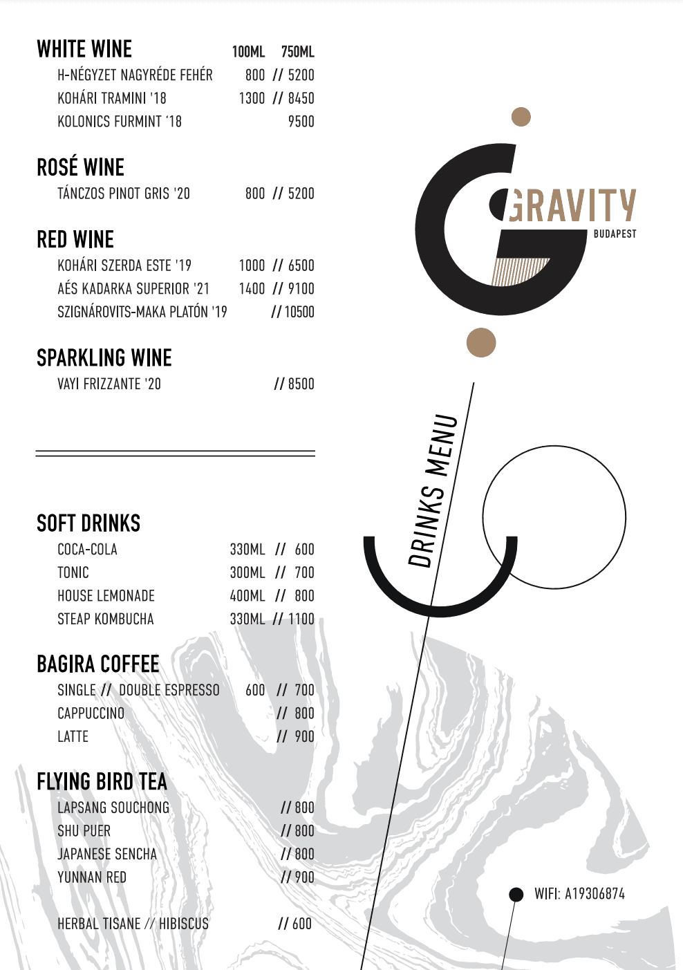 Gravity Budapest Taproom Menu (1/2) - Non-Beer